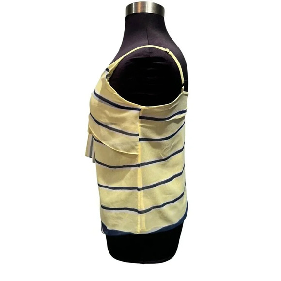 Cabi Rivera Lights Knot Cami Tank Top Womens Medium Yellow Blue‎ Stripe lined - Picture 2 of 8